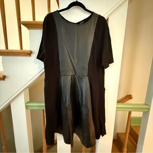 Torrid Skater Dress - Luxe Ponte Coated Black